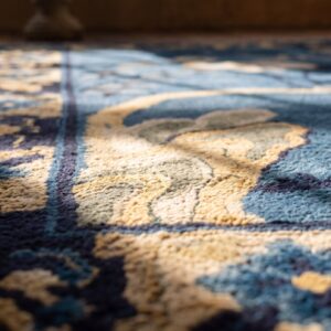 Antique Floral Chinese Crane Design Wool Hand Knotted Scatter Rug (SKU 22373) - in-room detail