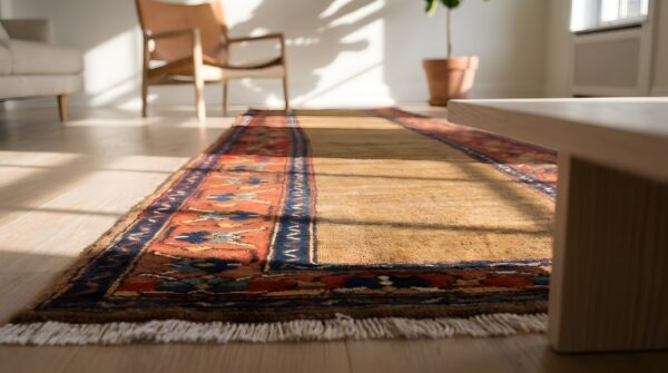 Antique floral wool hand knotted hallway runner rug 1890s 11 Antique floral wool hand knotted hallway runner rug 1890s (sku 22667) - in-room detail