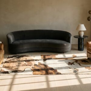 Wool Hand Knotted Pile Floral Ivory Beige Cream White Rectangle 1920s Antique Rug (SKU 22019) - room view