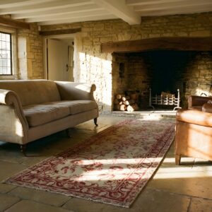 Antique Floral Pattern Fine Weave Hallway Runner Persian Kerman Rug (SKU 25606) - room view