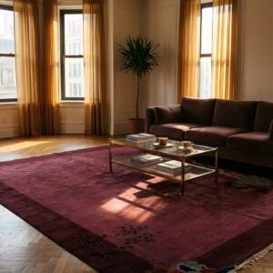 Antique Floral Wool Hand Knotted Pile Purple 1925 Rug (SKU 25625) - room view