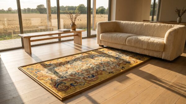 Antique french allover floral flat weave rug 9 Antique french allover floral flat weave rug (sku 25095) - room view