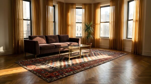 Geometric 8 pointed star tribal animal and paisley stripe antique persian kurdish hallway runner rug 11 Geometric 8 pointed star tribal animal and paisley stripe antique persian kurdish hallway runner rug (sku 24394) - room view