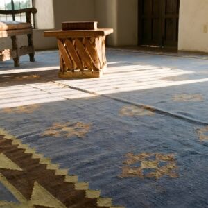 Antique Geometric Indian Flatwoven Large Room Size Cotton Dhurrie Rug (SKU 24157) - in-room detail
