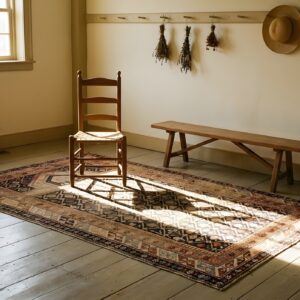 Geometric Late 19th Century Antique Caucasian Shirvan Islamic Prayer Design Rug (SKU 23273) - room view