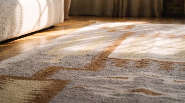 Gray geometric 1930s antique flat weave rectangle wool rug 7 Gray geometric 1930s antique flat weave rectangle wool rug (sku 21422) - in-room detail