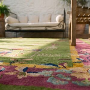 Antique Green Background Room Size Deco Chinese Rug (SKU 25711) - in-room detail