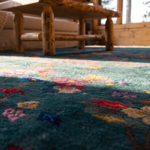 Green Color Antique Big Oversized Chinese Art Deco Carpet (SKU 25504) - in-room detail