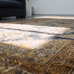 Antique Grey Blue Persian Malayer Hallway Runner Rug (SKU 21895) - in-room detail