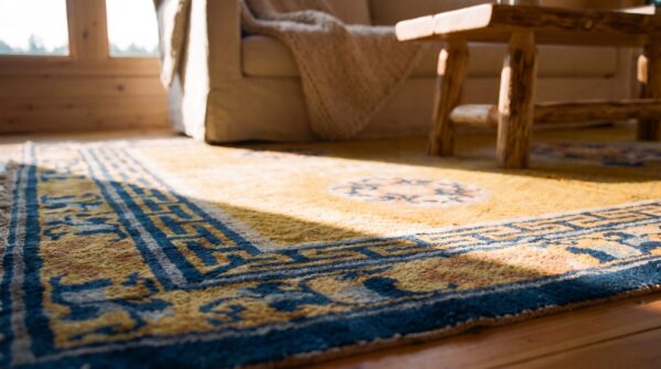 Antique hallway runner wool yellow rug 11 Antique hallway runner wool yellow rug (sku 25085) - in-room detail