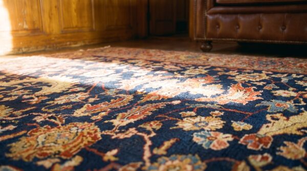Happy classic jewel tone antique tribal geometric wool pile persian heriz serapi rug 13 Happy classic jewel tone antique tribal geometric wool pile persian heriz serapi rug (sku 21441) - in-room detail