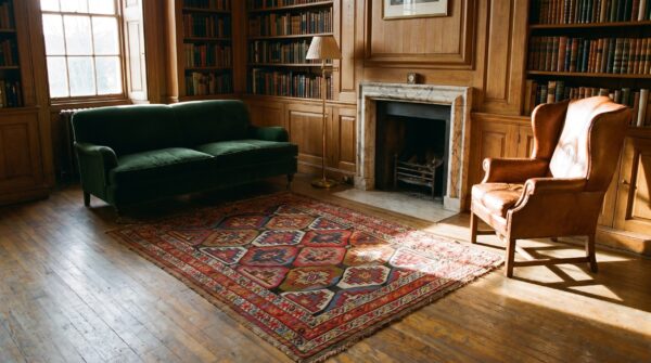 Happy colorful antique casual tribal geometric persian bidjar rug 6 Happy colorful antique casual tribal geometric persian bidjar rug (sku 20108) - room view