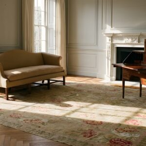 Antique Herekeh Turkish Knotted Square Rug (SKU 25236) - room view