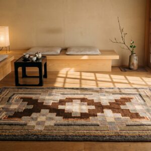 Hooked Wool Antique American 1925 Small Scatter Size Multicolor Rug (SKU 20530) - room view