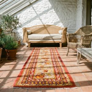 Antique Indian Agra Wool Pile Hallway Runner Rug (SKU 19977) - room view
