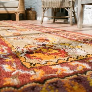 Antique Indian Agra Wool Pile Hallway Runner Rug (SKU 19977) - in-room detail