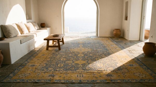 Antique indian oversized large oversized big rug wool 8 Antique indian oversized large oversized big rug wool (sku 19662) - room view