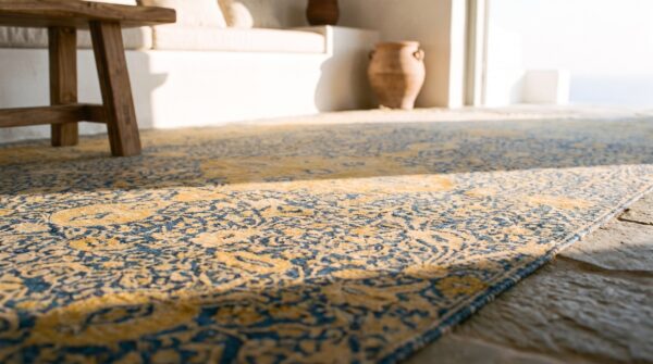 Antique indian oversized large oversized big rug wool 9 Antique indian oversized large oversized big rug wool (sku 19662) - in-room detail