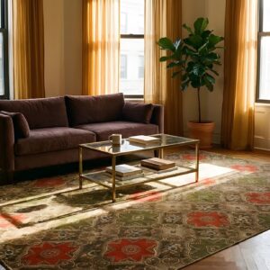 Antique Ingrain American Geometric Knotted Rug (SKU 24474) - room view