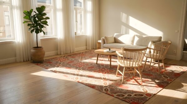 Antique ingrain square room size wool rug 5 Antique ingrain square room size wool rug (sku 23829) - room view