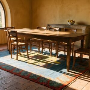 Antique Irish Donegal Arts & Crafts Medallion Knotted Rug (SKU 24127) - room view