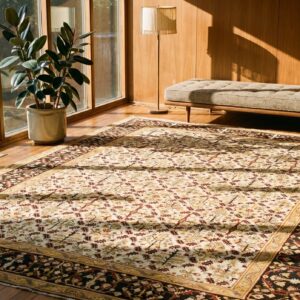 Antique Ivory Background Large Size Indian Agra Area Rug (SKU 17295) - room view