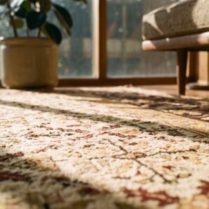Antique Ivory Background Large Size Indian Agra Area Rug (SKU 17295) - in-room detail