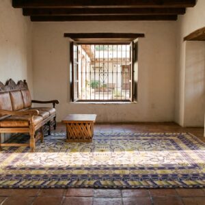 Ivory Background Antique Luxurious Silk Pile Classic Chinese Rug (SKU 24451) - room view