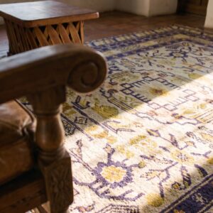 Ivory Background Antique Luxurious Silk Pile Classic Chinese Rug (SKU 24451) - in-room detail