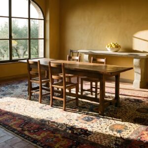 Antique Wool Hand Knotted Pile Ivory Beige Cream White 1900s Rug (SKU 25019) - room view