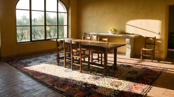 Antique wool hand knotted pile ivory beige cream white 1900s rug 11 Antique wool hand knotted pile ivory beige cream white 1900s rug (sku 25019) - room view