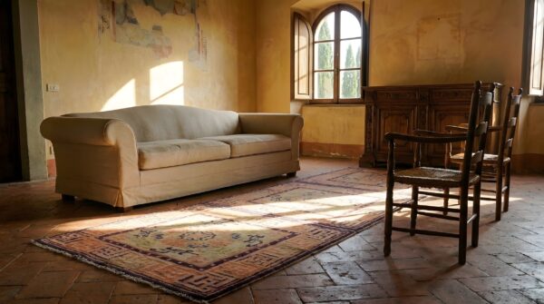 Ivory beige cream white , purple ivory beige cream white and purple hand knotted wool pile antique chinese baotou allover three squares scatter rug 6 Ivory beige cream white , purple ivory beige cream white and purple hand knotted wool pile antique chinese baotou allover three squares scatter rug (sku 23242) - room view