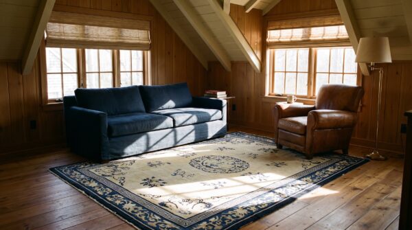 Ivory and blue antique floral medallion chinese carpet 10 Ivory and blue antique floral medallion chinese carpet (sku 25075) - room view
