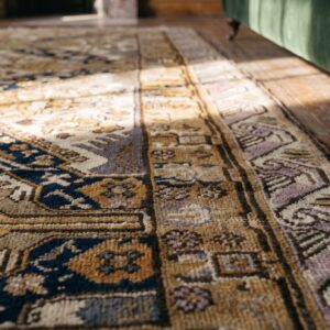 Ivory Antique Caucasian Seychour Small Scatter Size Tribal Area Rug (SKU 19632) - in-room detail