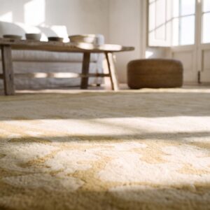 Ivory Antique Chinese Crane and Dragon Design Oval Peking Rug (SKU 21364) - in-room detail