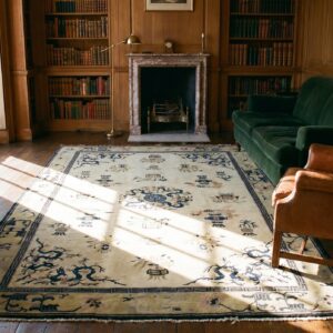Antique Ivory Chinese Dragon Design Peking Rug (SKU 17593) - room view