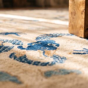 Antique Ivory Chinese Dragon Peking Square Rug (SKU 19737) - in-room detail