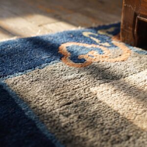 Ivory Chinese Antique Knotted Hallway Runner - Peking 1920s Wool (SKU 25531) - in-room detail
