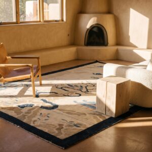 Antique Ivory Wool Chinese - Peking Knotted 1930s Small Scatter Size Rectangle Rug (SKU 25510) - room view