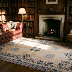 Ivory Antique Chinese Hand Knotted Wool Pile Peking Area Rug (SKU 23256) - room view