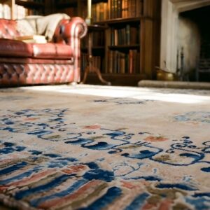 Ivory Antique Chinese Hand Knotted Wool Pile Peking Area Rug (SKU 23256) - in-room detail