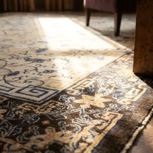 Antique Ivory Cloud Band Design Chinese Room Size Peking Rug (SKU 23782) - in-room detail