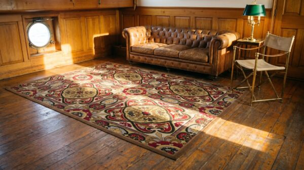 Ivory cream color european floral design antique english needlepoint carpet 11 Ivory cream color european floral design antique english needlepoint carpet (sku 19591) - room view