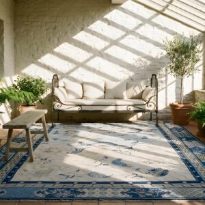 Antique Ivory Hallway Runner Wool Chinese - Peking 1890s Knotted Rectangle Rug (SKU 23464) - room view