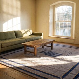 Ivory Room Size Antique Early 20th Century Spanish Geometric Art Deco Carpet (SKU 25499) - room view