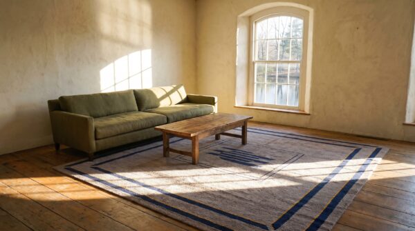 Ivory room size antique early 20th century spanish geometric art deco carpet (sku 25499) - room view