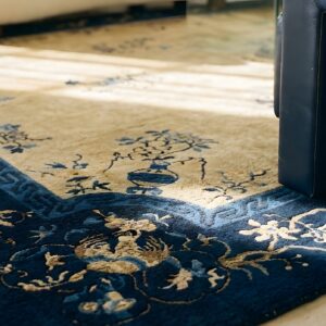 Antique Ivory Room Size Floral Chinese 1920s Rug (SKU 25424) - in-room detail