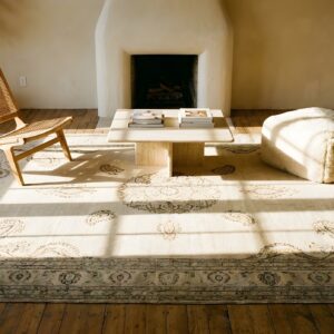 Ivory Room Size Antique Indian Paisley Design Amritsar Rug (SKU 24325) - room view
