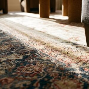 Antique Ivory Room Size Tribal Allover Design Persian Sultanabad Rug (SKU 25637) - in-room detail