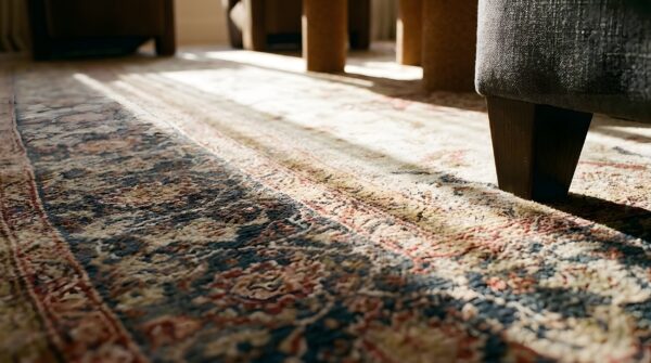 Antique ivory room size tribal allover design persian sultanabad rug 10 Antique ivory room size tribal allover design persian sultanabad rug (sku 25637) - in-room detail
